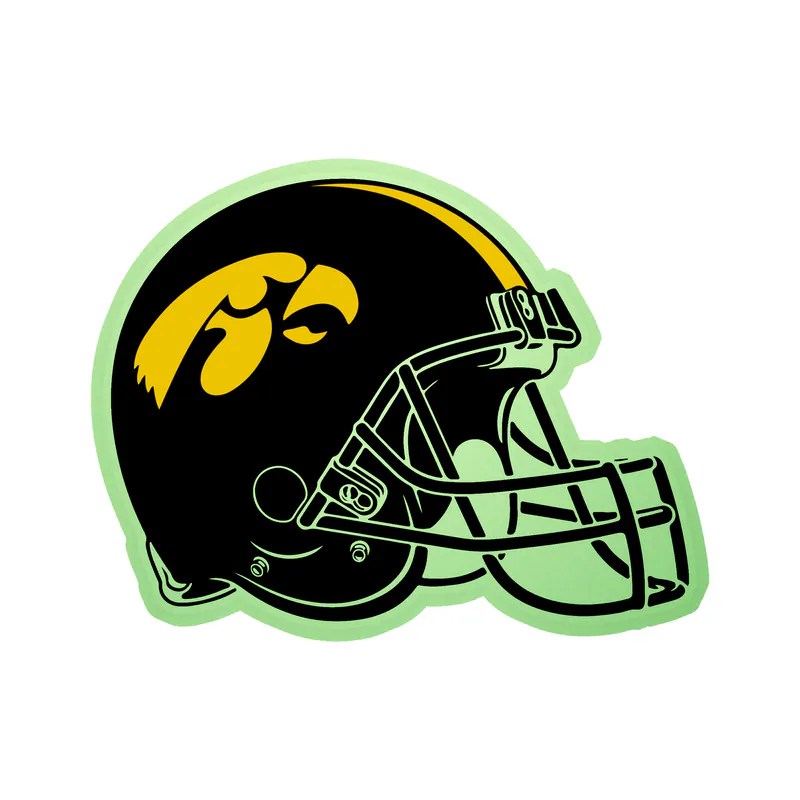 Iowa Hawkeyes - Helmet - Glow in the Dark Vinyl Decal - Custom Size