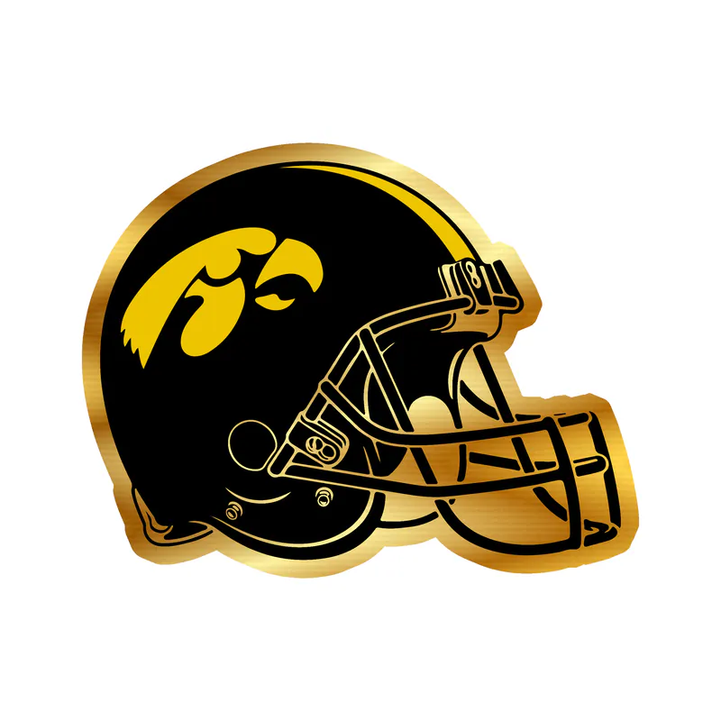 Iowa Hawkeyes - Helmet - Gold Chrome Vinyl Decal - Custom Size
