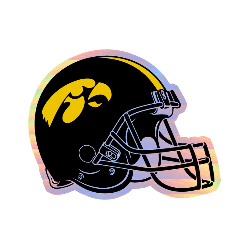 Iowa Hawkeyes - Helmet - Holographic Vinyl Decal - Custom Size