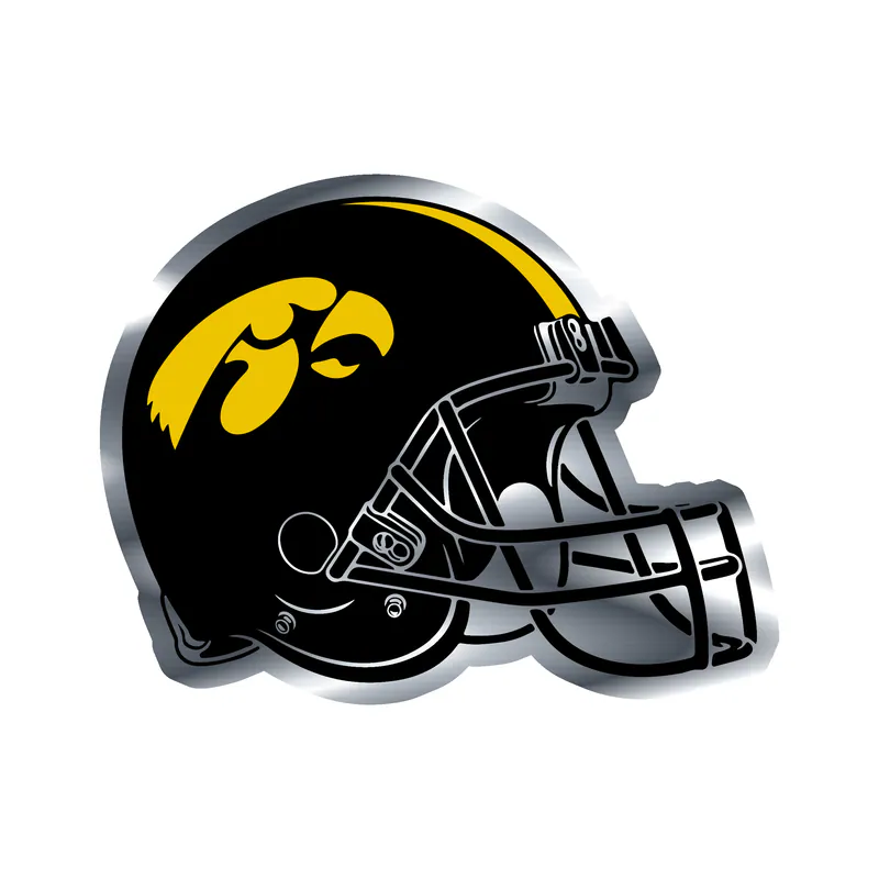 Iowa Hawkeyes - Helmet - Silver Chrome Vinyl Decal - Custom Size