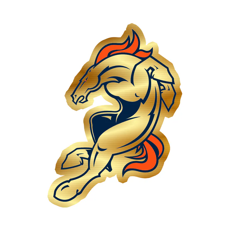 Denver Broncos - Horse - Gold Chrome Vinyl Sticker - Custom Size
