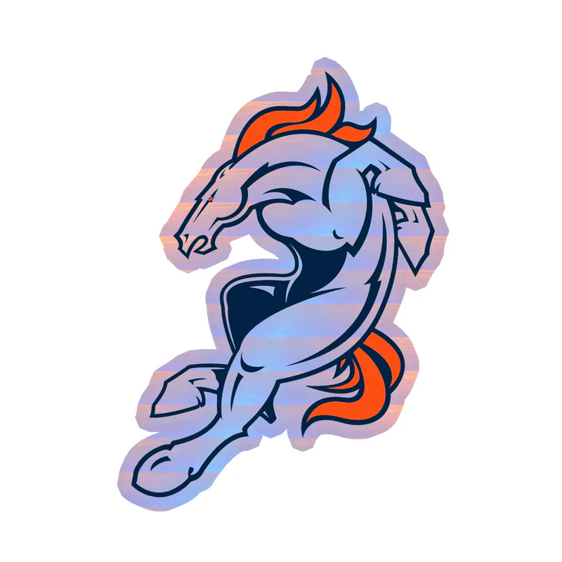 Denver Broncos - Horse - Holographic Vinyl Sticker - Custom Size