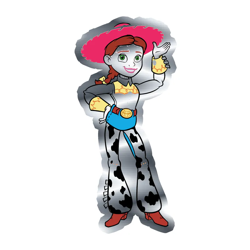 Toy Story Jessie Silver Chrome Vinyl Sticker - Custom Size