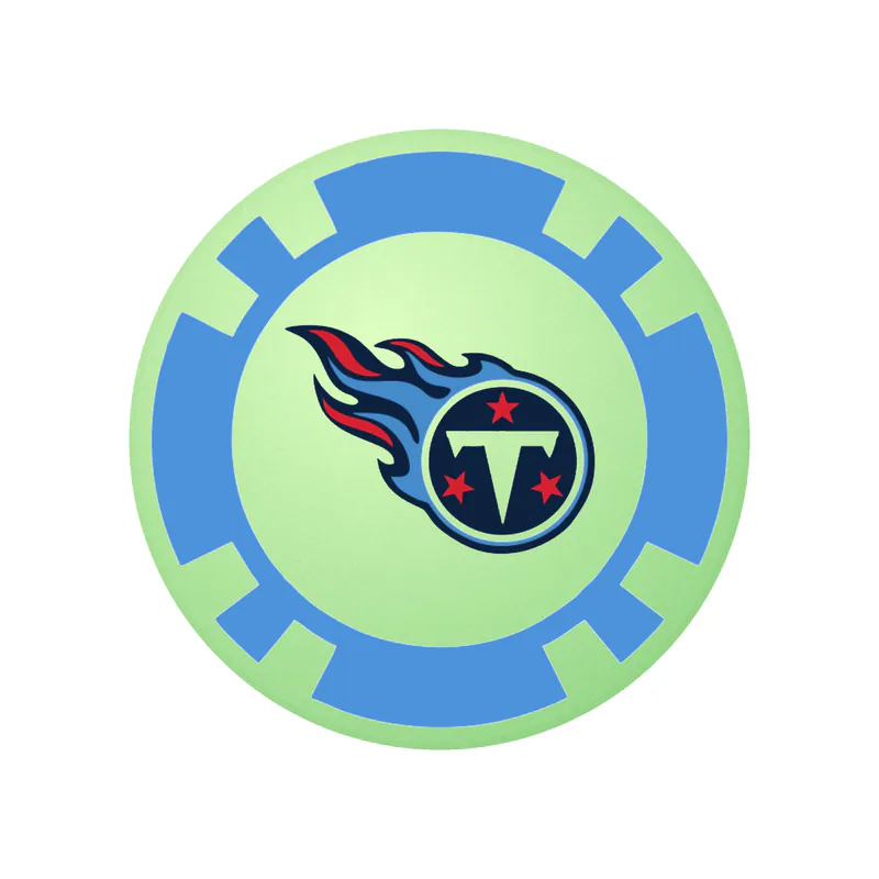 Tennessee Titans - Poker Chip - Glow in the Dark Vinyl Sticker - Custom Size