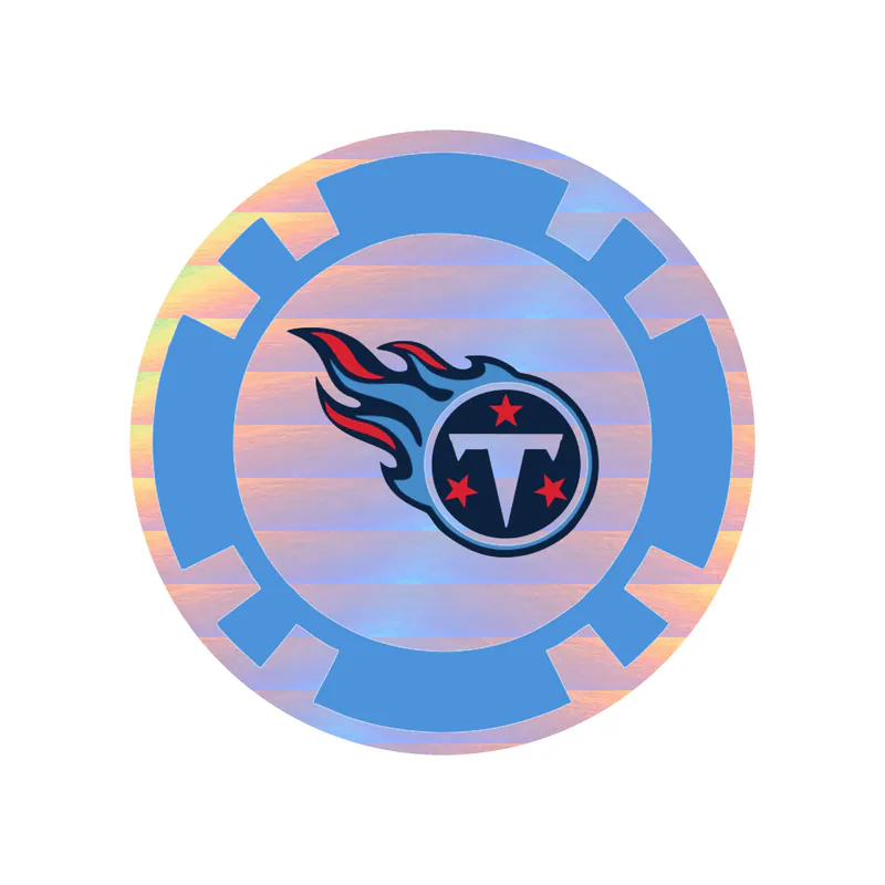 Tennessee Titans - Poker Chip - Holographic Vinyl Sticker - Custom Size