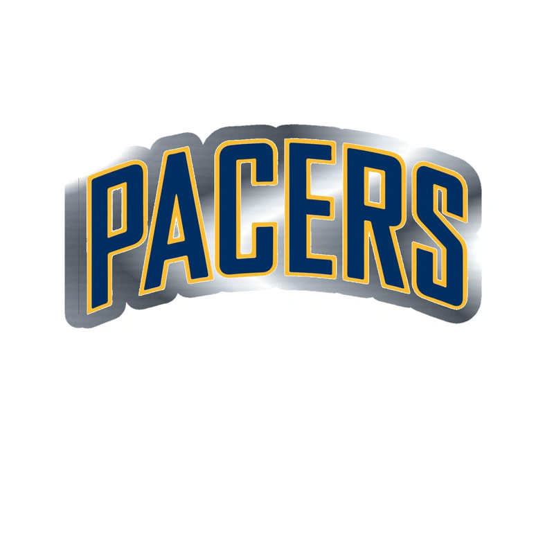 Indiana Pacers - Image 8 - Silver Chrome Vinyl Sticker - Custom Size