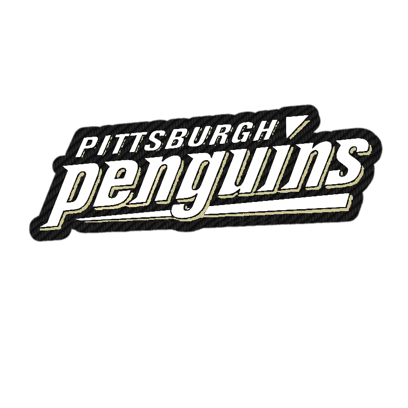 Pittsburgh Penguins - Black Name - Carbon Fiber Vinyl Sticker - Custom Size