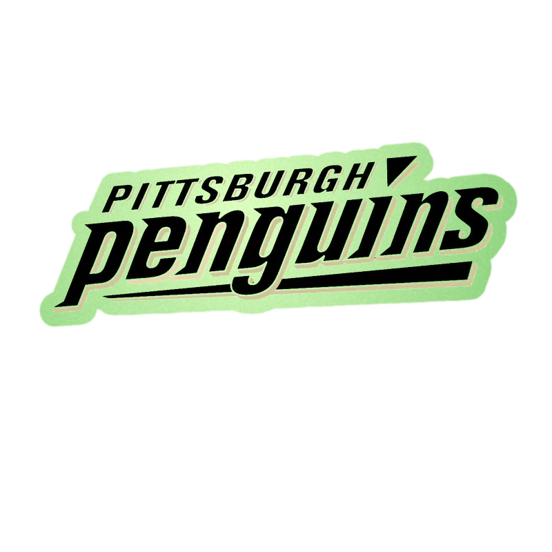 Pittsburgh Penguins - Black Name - Glow in the Dark Vinyl Sticker - Custom Size