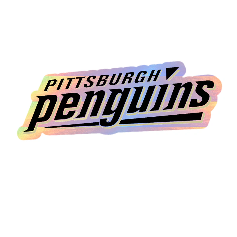 Pittsburgh Penguins - Black Name - Holographic Vinyl Sticker - Custom Size