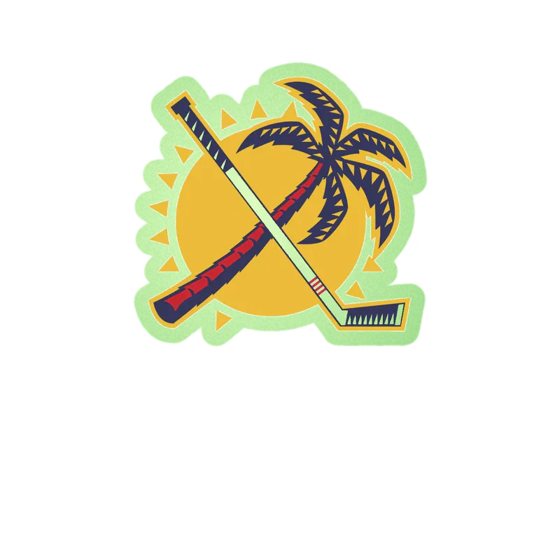 Florida Panthers - Sun With Palm Tree - Glow in the Dark Vinyl Sticker - Custom Size