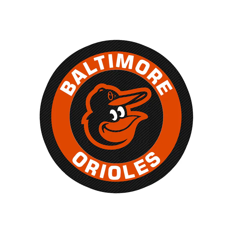Baltimore Orioles - Black And Orange Circle - Carbon Fiber Vinyl Sticker - Custom Size