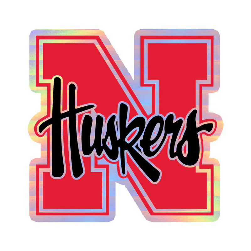 Nebraska Cornhuskers - Image 4 - Holographic Vinyl Decal - Custom Size