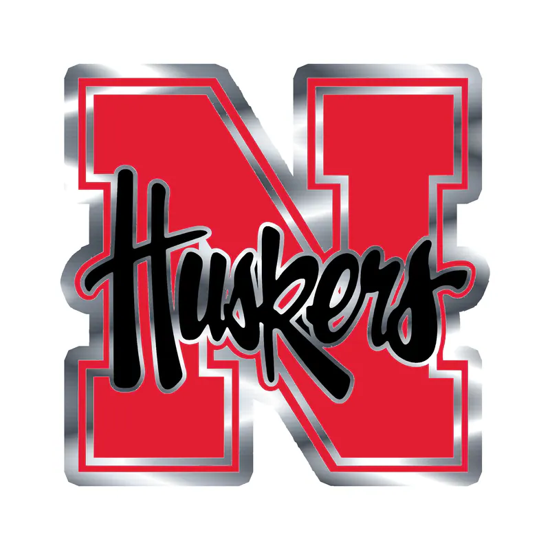 Nebraska Cornhuskers - Image 4 - Silver Chrome Vinyl Decal - Custom Size