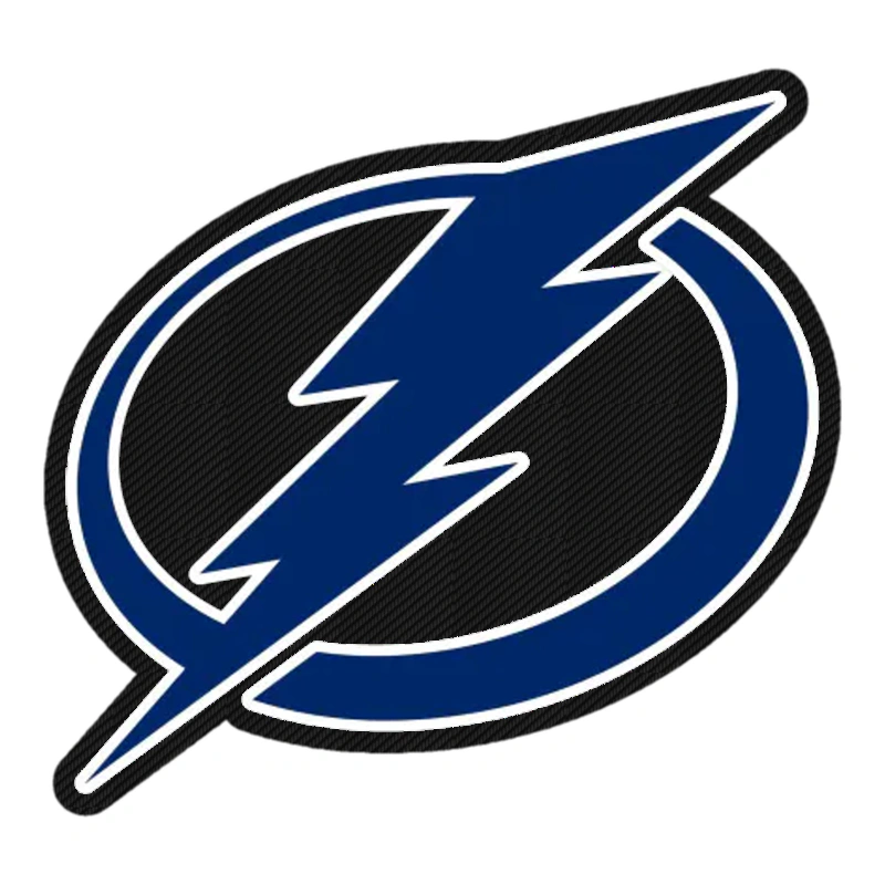 Tampa Bay Lightning - Lighting Bolt Oval - Carbon Fiber Vinyl Sticker - Custom Size