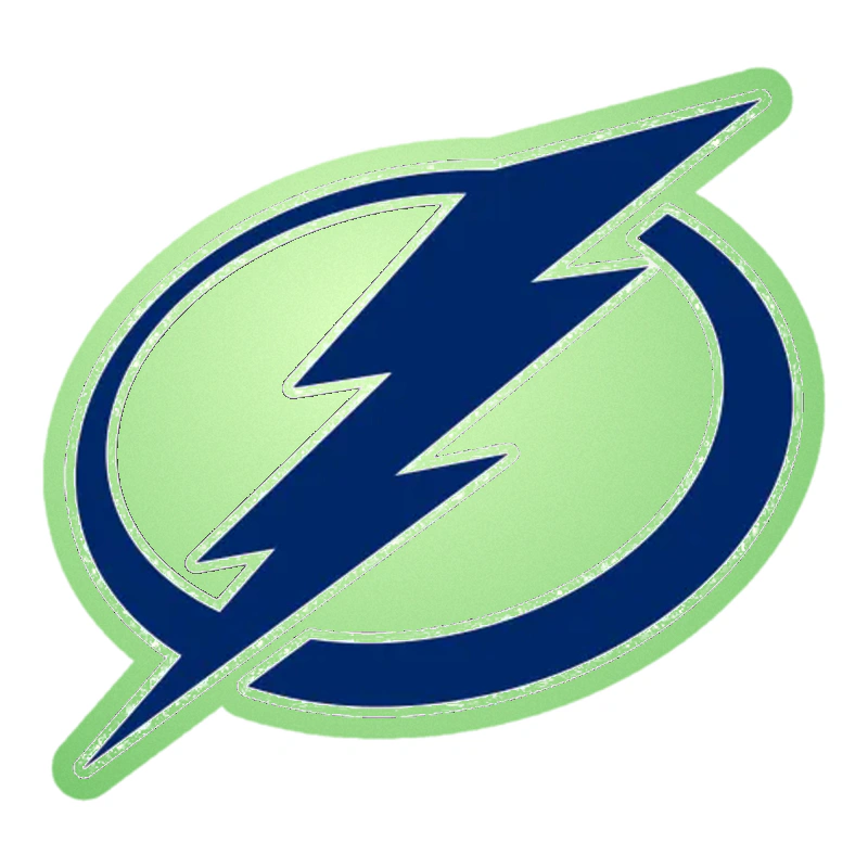 Tampa Bay Lightning - Lighting Bolt Oval - Glow in the Dark Vinyl Sticker - Custom Size