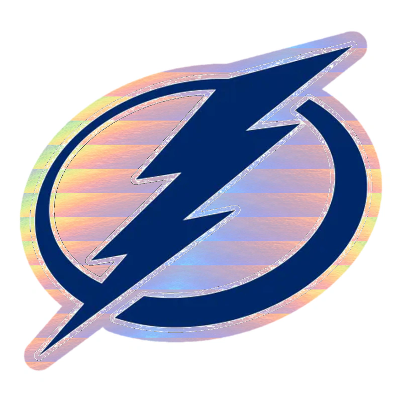 Tampa Bay Lightning - Lighting Bolt Oval - Holographic Vinyl Sticker - Custom Size