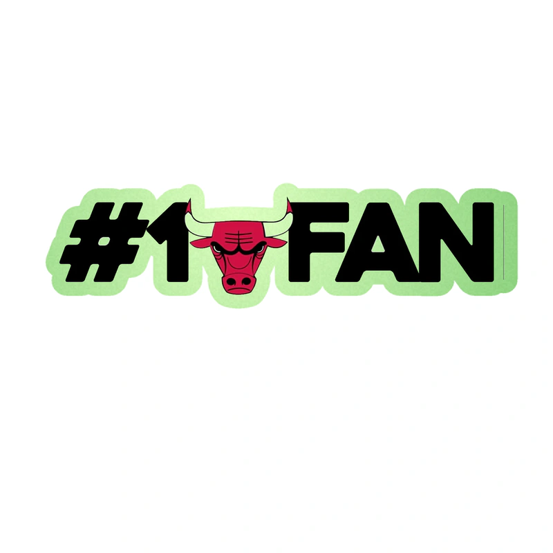 Chicago Bulls - #1 Fan - Glow in the Dark Vinyl Sticker - Custom Size