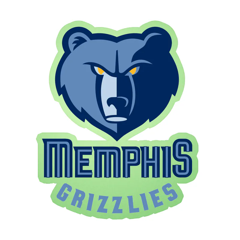 Memphis Grizzlies - Image 1 - Glow in the Dark Vinyl Sticker - Custom Size