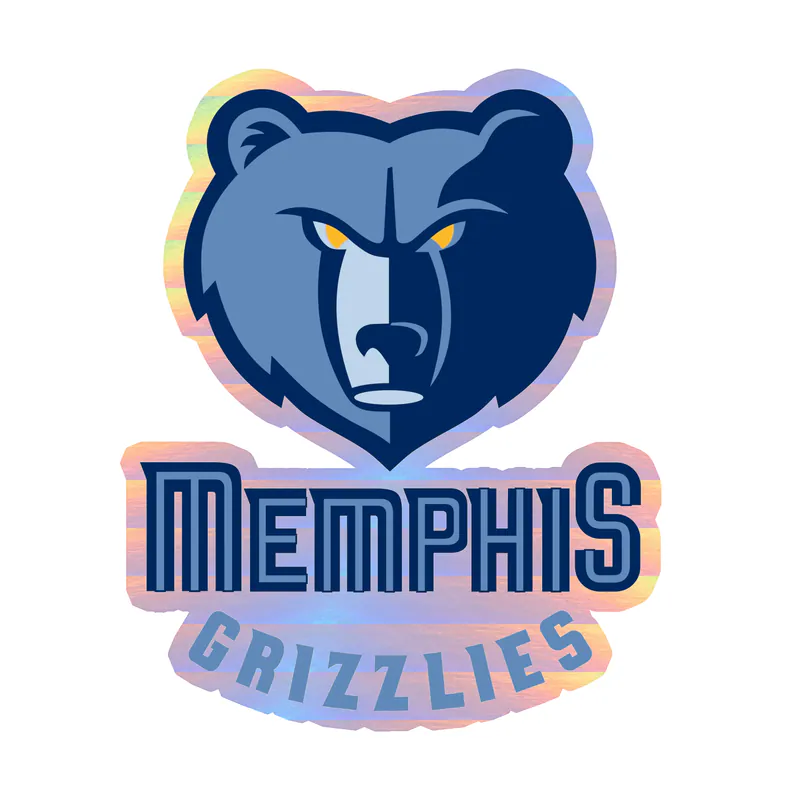 Memphis Grizzlies - Image 1 - Holographic Vinyl Sticker - Custom Size