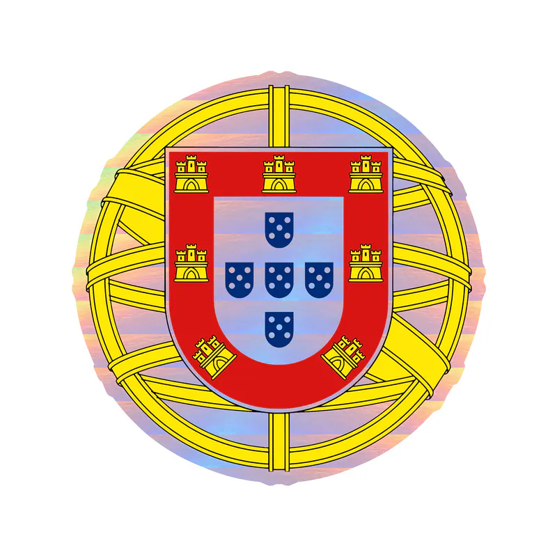 Portugal Coat of Arms Holographic Vinyl Decal - custom size