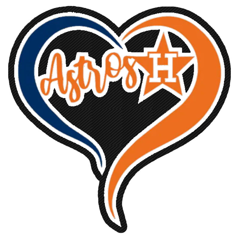 Houston Astros - Heart - Carbon Fiber Vinyl Sticker - Custom Size