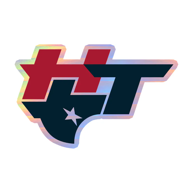 Houston Texans - HT - Holographic Vinyl Sticker - Custom Size