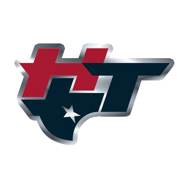 Houston Texans - HT - Silver Chrome Vinyl Sticker - Custom Size