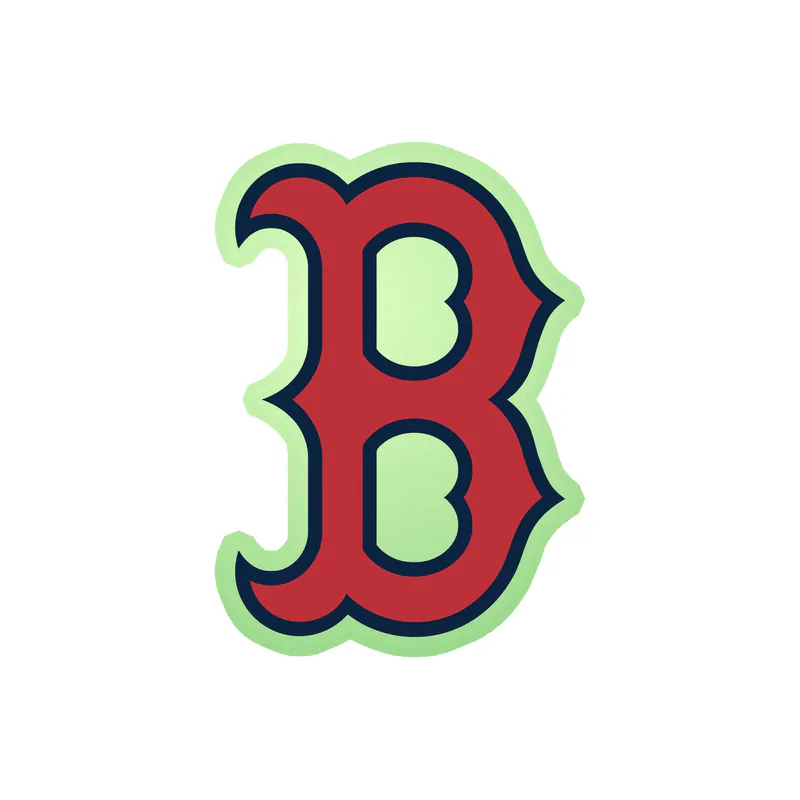 Boston Red Sox - Red B With Blue Outline - Glow in the Dark Vinyl Sticker - Custom Size