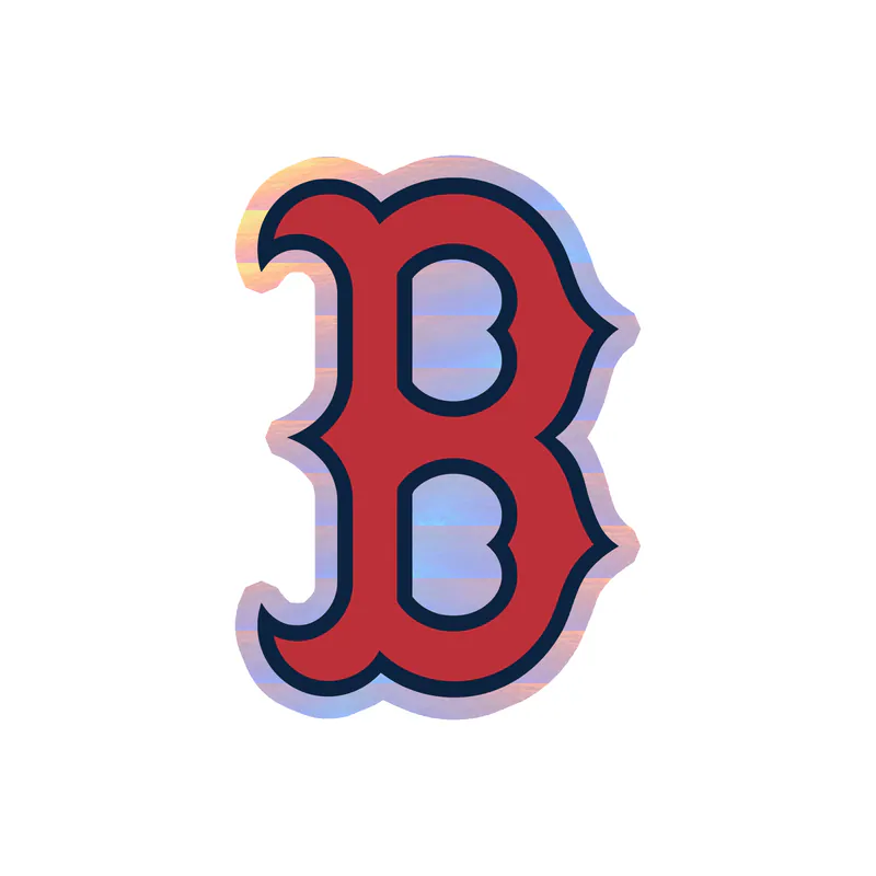 Boston Red Sox - Red B With Blue Outline - Holographic Vinyl Sticker - Custom Size