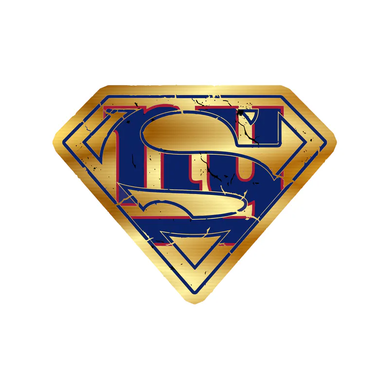 New York Giants - Superman NY - Gold Chrome Vinyl Sticker - Custom Size