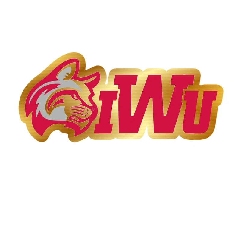 Indiana Wesleyan - Image 1 - Gold Chrome Vinyl Decal - Custom Size