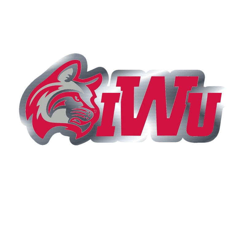 Indiana Wesleyan - Image 1 - Silver Chrome Vinyl Decal - Custom Size