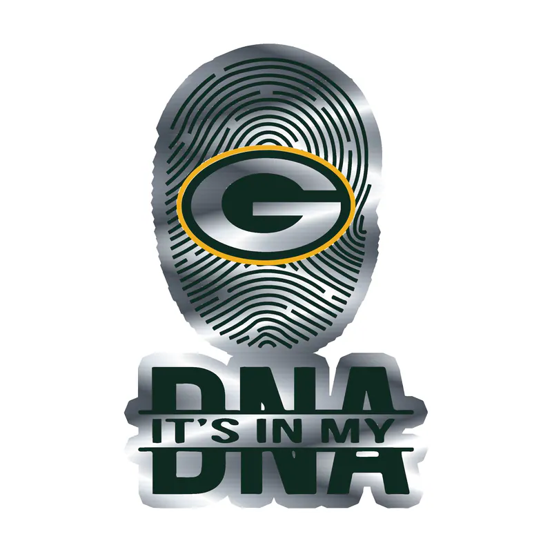 Green Bay Packers - Rectangle - Image 2 - Silver Chrome Vinyl Sticker - Custom Size