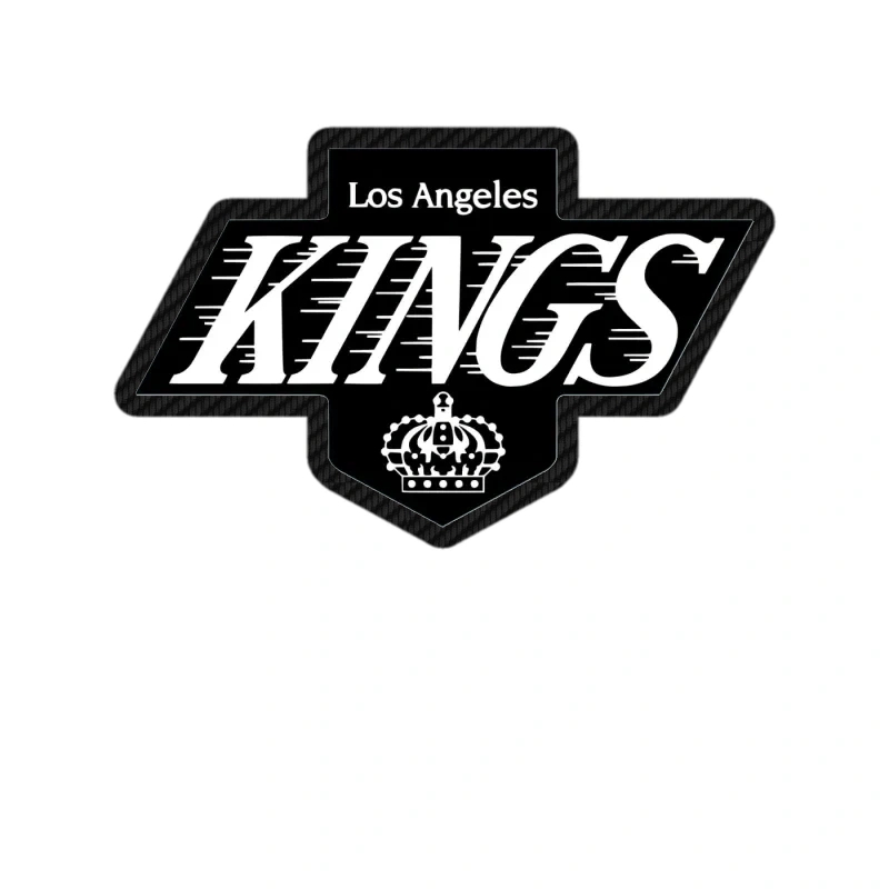 Los Angeles Kings - Black Background With Kings - Carbon Fiber Vinyl Sticker - Custom Size