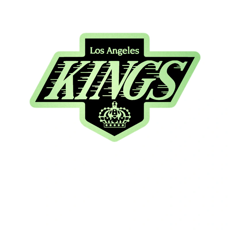 Los Angeles Kings - Black Background With Kings - Glow in the Dark Vinyl Sticker - Custom Size