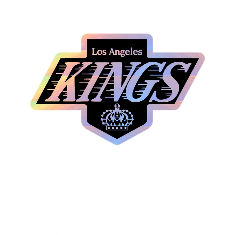 Los Angeles Kings - Black Background With Kings - Holographic Vinyl Sticker - Custom Size