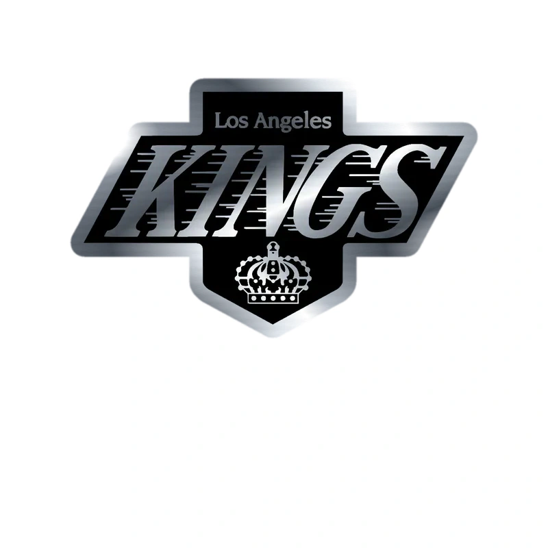Los Angeles Kings - Black Background With Kings - Silver Chrome Vinyl Sticker - Custom Size