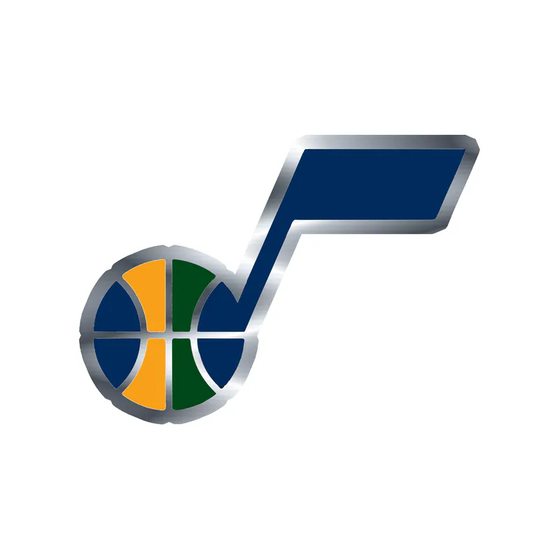 Utah Jazz - Image 4 - Silver Chrome Vinyl Sticker - Custom Size