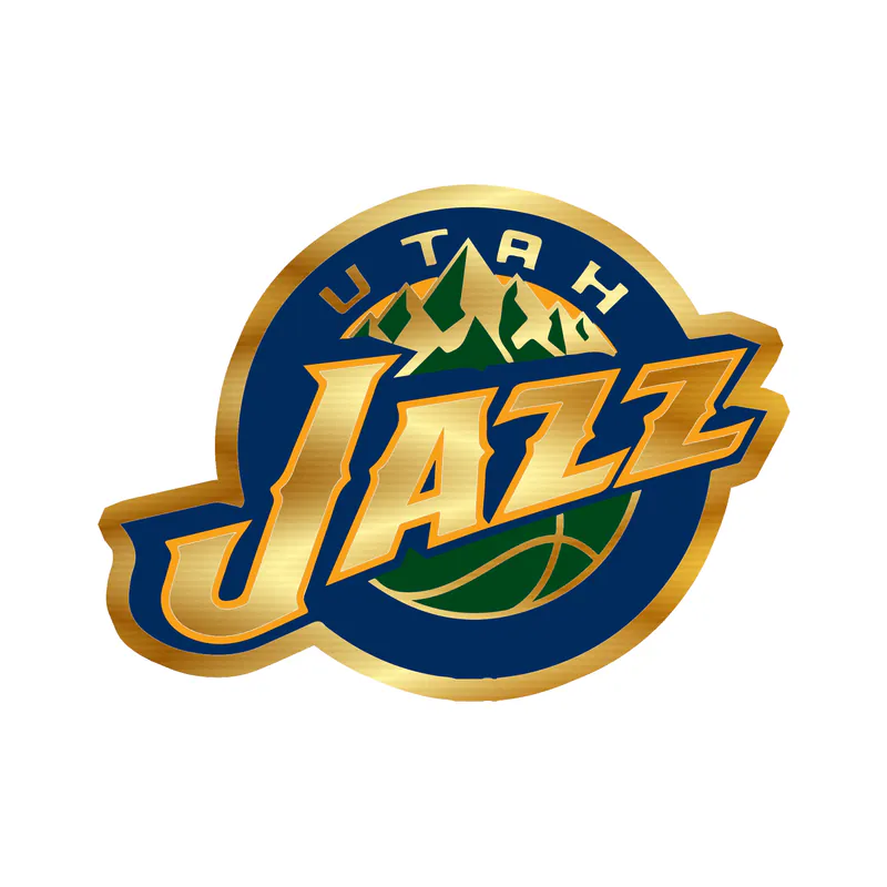 Utah Jazz - Image 6 - Gold Chrome Vinyl Sticker - Custom Size