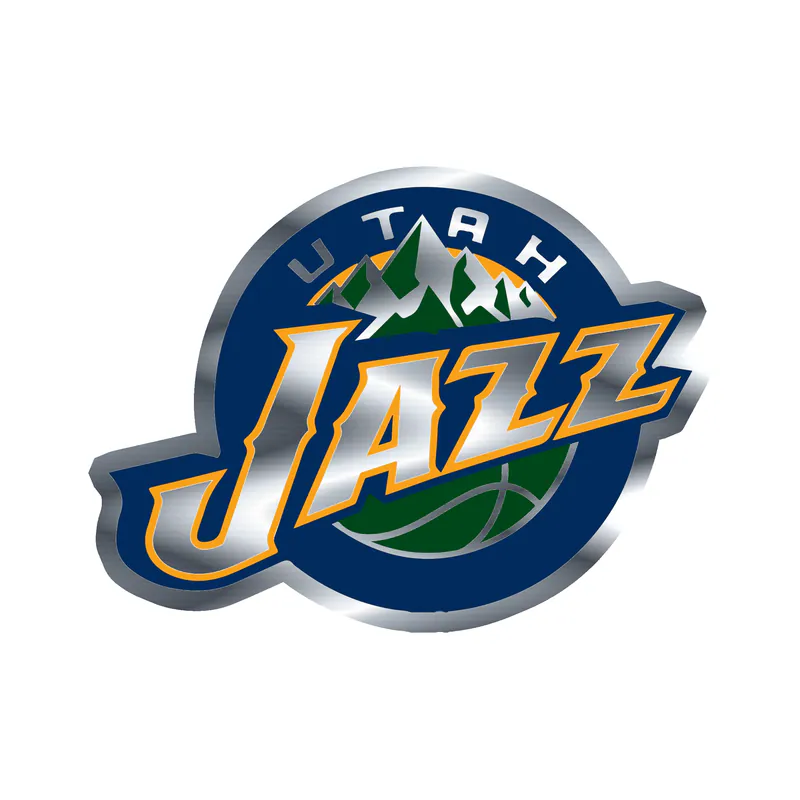 Utah Jazz - Image 6 - Silver Chrome Vinyl Sticker - Custom Size