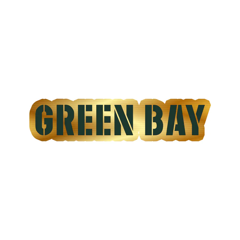 Green Bay Packers - Rectangle - Image 4 - Gold Chrome Vinyl Sticker - Custom Size