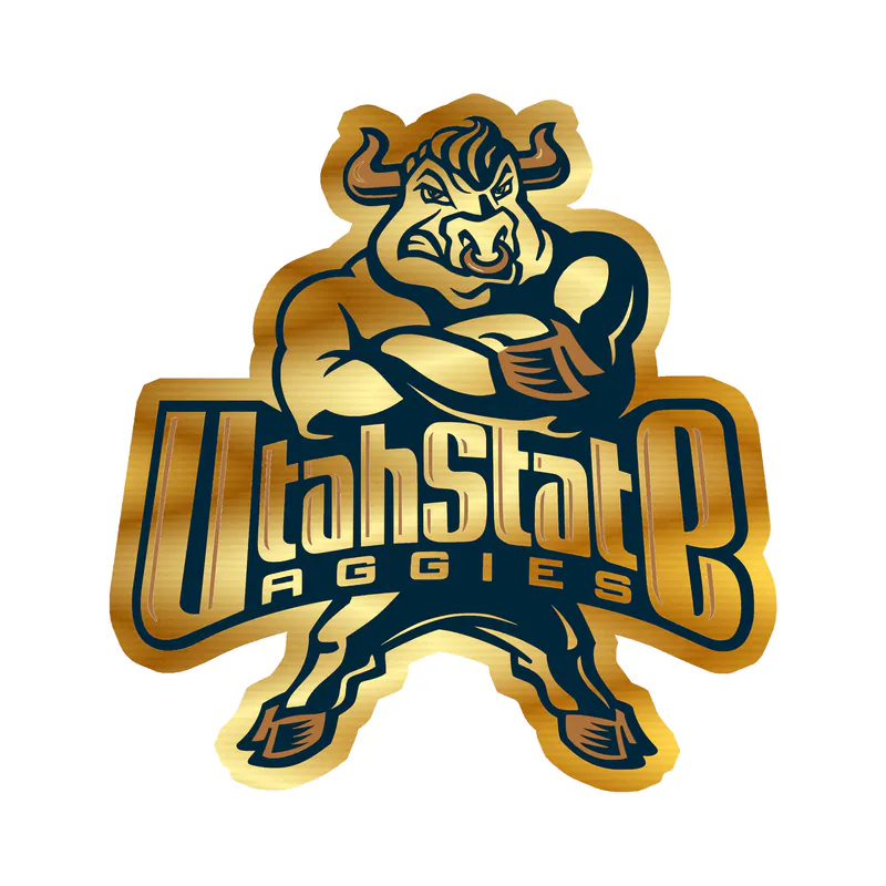 Utah State Aggies - Image 2 - Gold Chrome Vinyl Decal - Custom Size