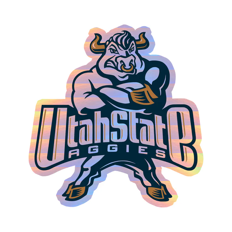 Utah State Aggies - Image 2 - Holographic Vinyl Decal - Custom Size