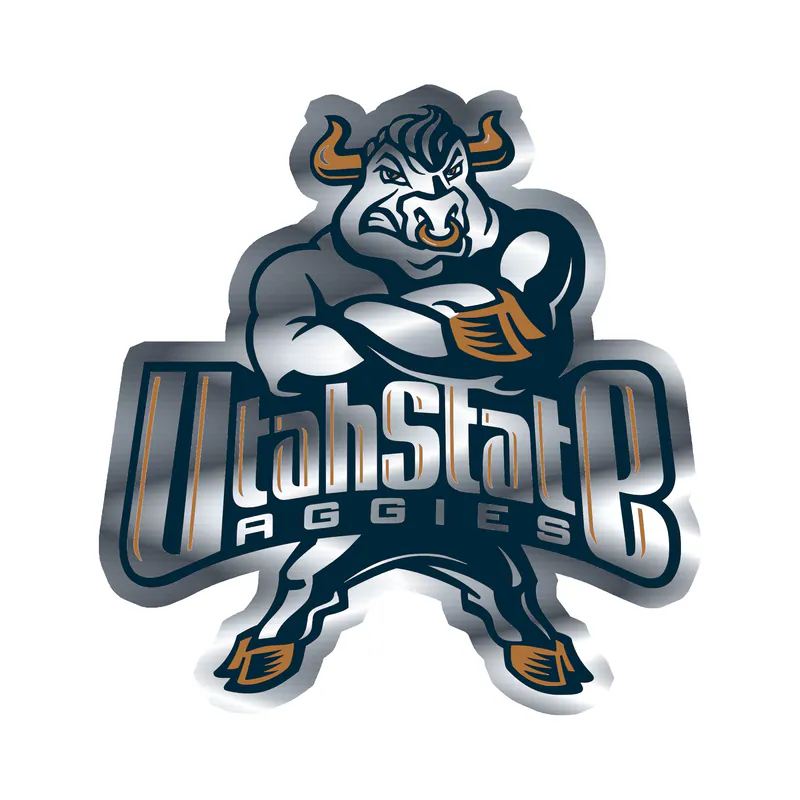 Utah State Aggies - Image 2 - Silver Chrome Vinyl Decal - Custom Size