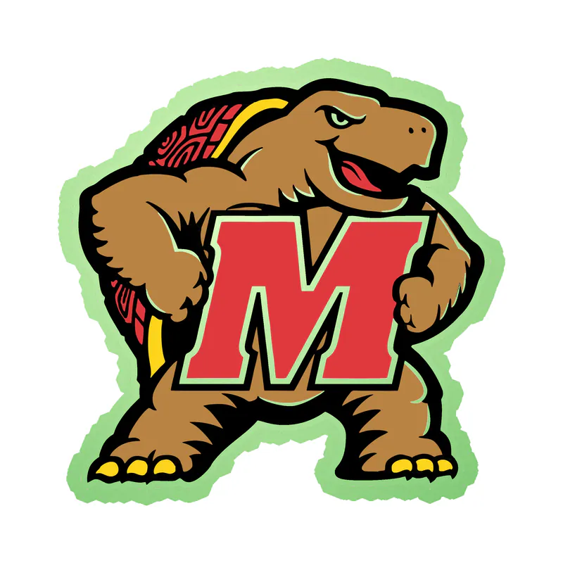 Maryland Terrapins - M with Terrapin - Glow in the Dark Vinyl Decal - Custom Size