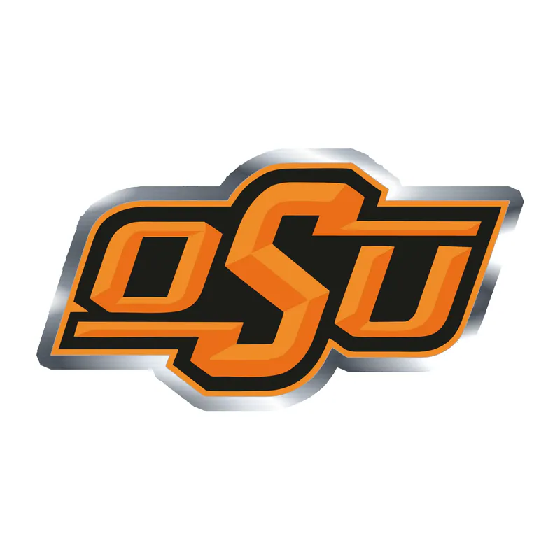 Oklahoma State University Cowboys - Image 2 - Silver Chrome Vinyl Decal - Custom Size