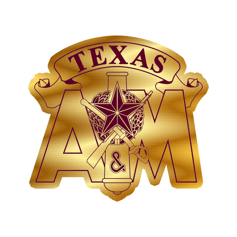 Texas A&M Aggies - Corps Of Cadets - Gold Chrome Vinyl Decal - Custom Size