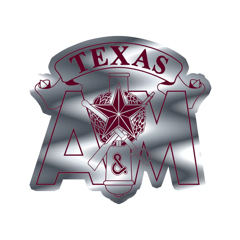 Texas A&M Aggies - Corps Of Cadets - Silver Chrome Vinyl Decal - Custom Size