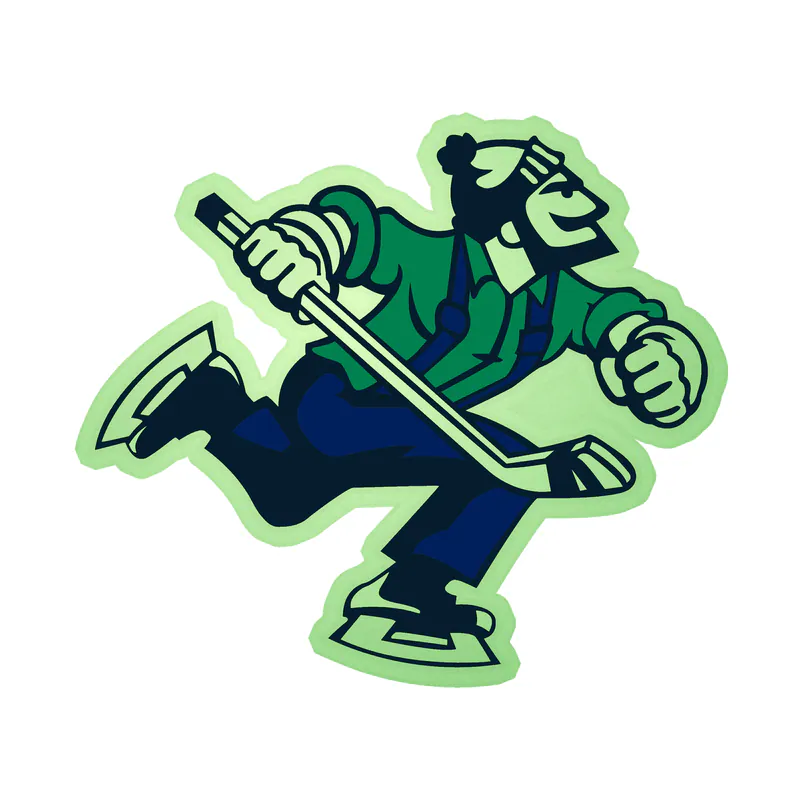 Vancouver Canucks - Guy - Glow in the Dark Vinyl Sticker - Custom Size
