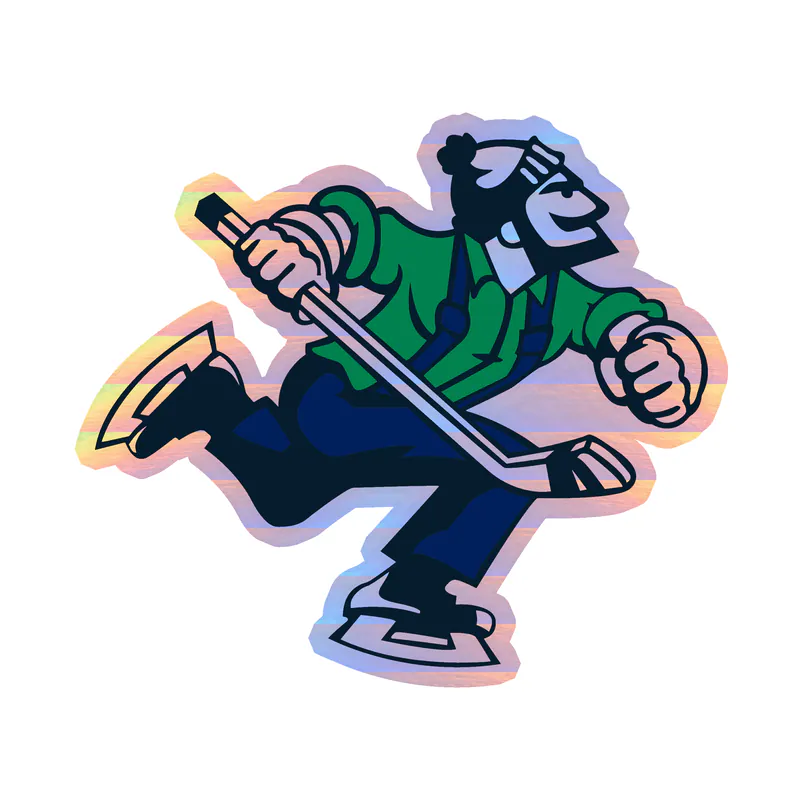 Vancouver Canucks - Guy - Holographic Vinyl Sticker - Custom Size